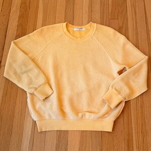 perfectwhitetee Ziggy Textured Inside Out Crewneck Sweater - Yellow - XS